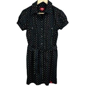 Dickies Old School Heart Print Black Dress Size Small